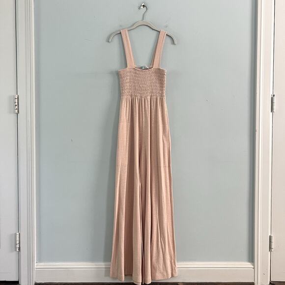 Free People Beach Homecoming Sunbath Linen Wide Leg Jumpsuit - Picture 3 of 7